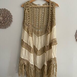2X Boho Fringe Top Cardigan